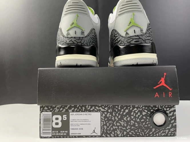 Rep MAX Retro Jordan 136064-006 3 Air Chlorophyll 0813